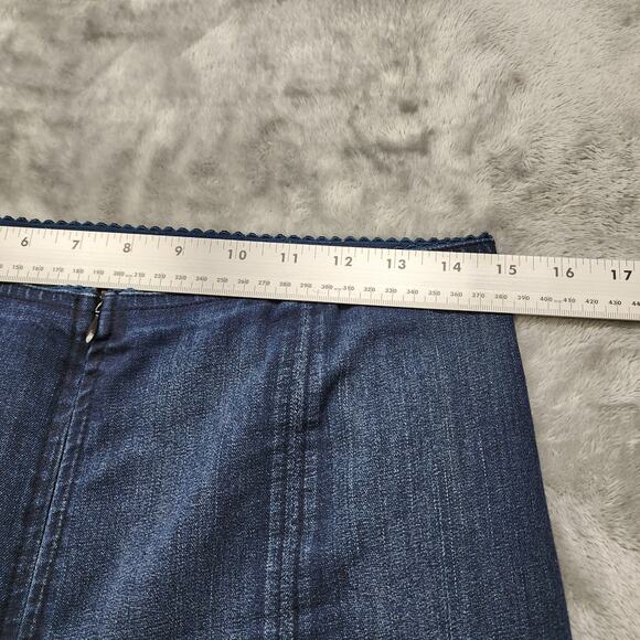 Mesmerize Jeans Womens 12 Blue High Rise Zip Front Crop Ankle Slit Hems Stretch - Picture 11 of 15